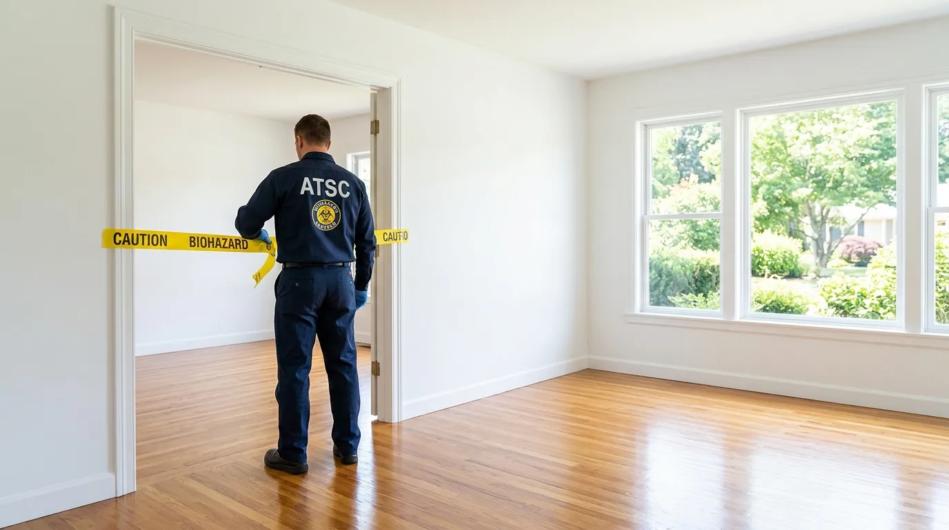 Certified biohazard cleanup crew performing Trauma Scene Cleanup in College Point